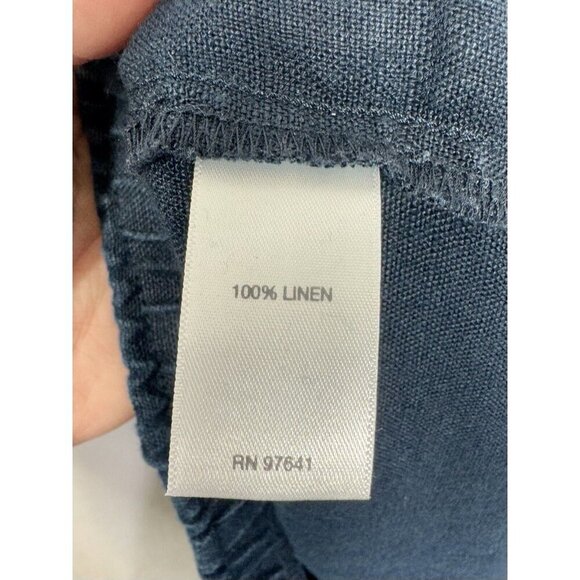 J. Jill Love Linen Crop Pants Women's Large Blue Pull On High Rise Lightweight - Picture 4 of 10